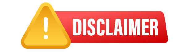 Red disclaimer sign, Badge, icon Vector illustration